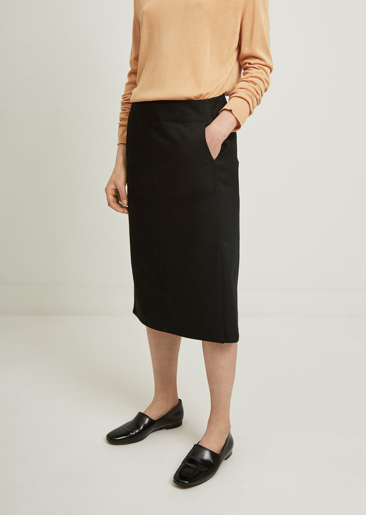 Cotton Twill Straight Skirt