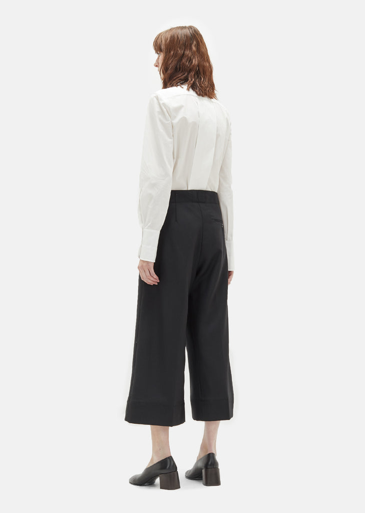 Wool Serge Large Cropped Pants