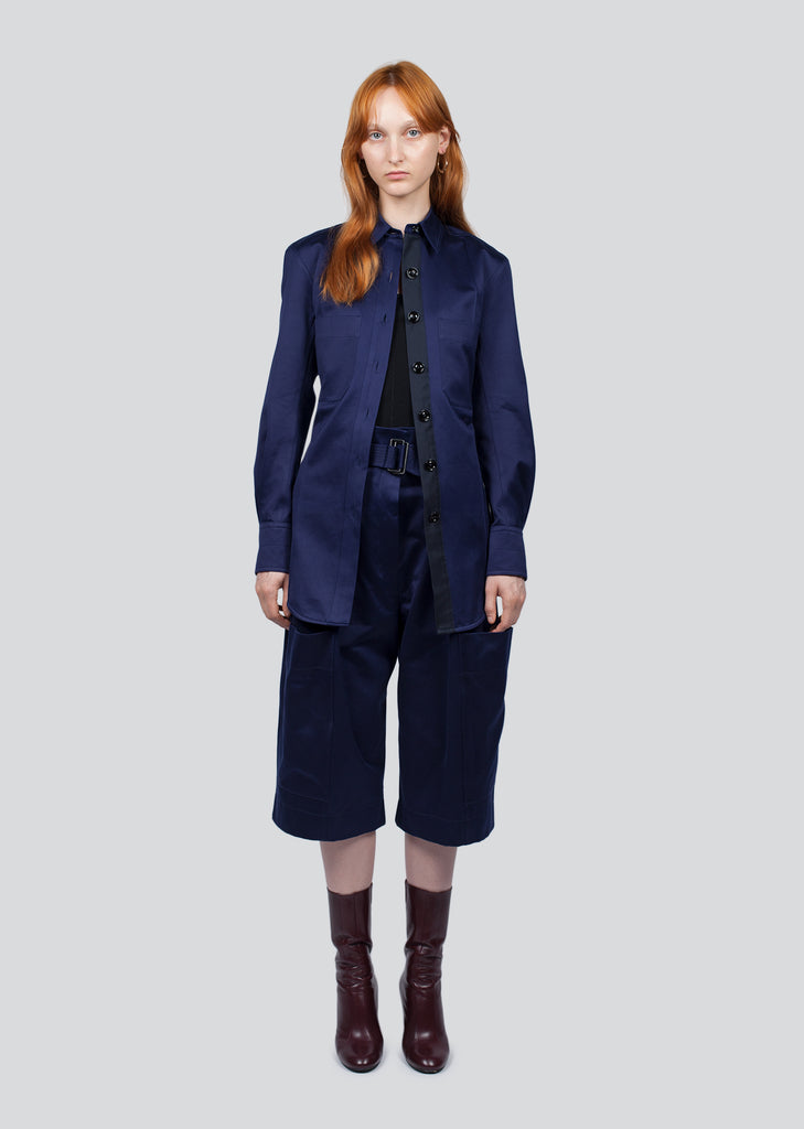 Cotton Sateen Shirt Jacket