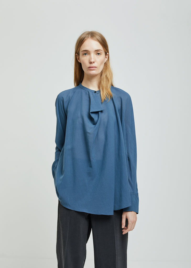Long Sleeve Mousseline Blouse