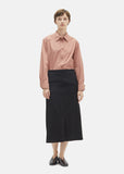Wool Gabardine Straight Skirt