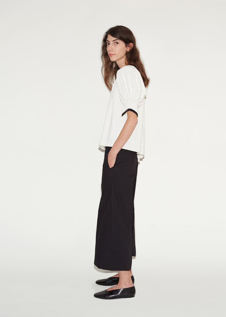 Gathered Linen Blouse