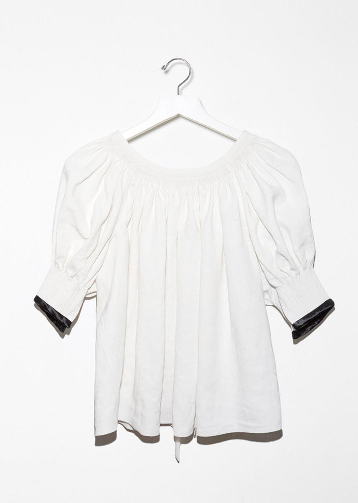 Gathered Linen Blouse