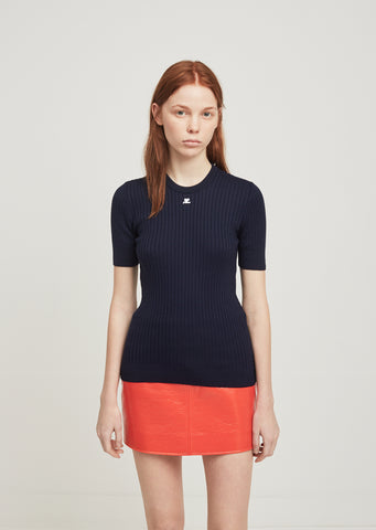 Logo Rib Knit Crewneck