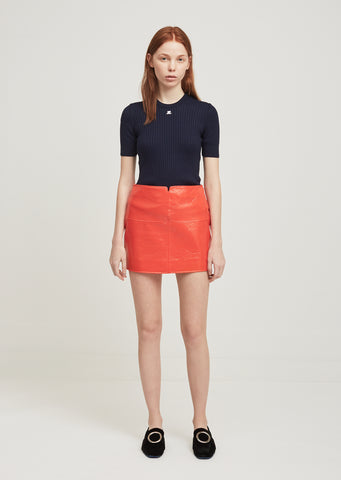Swallows Vinyl Mini Skirt