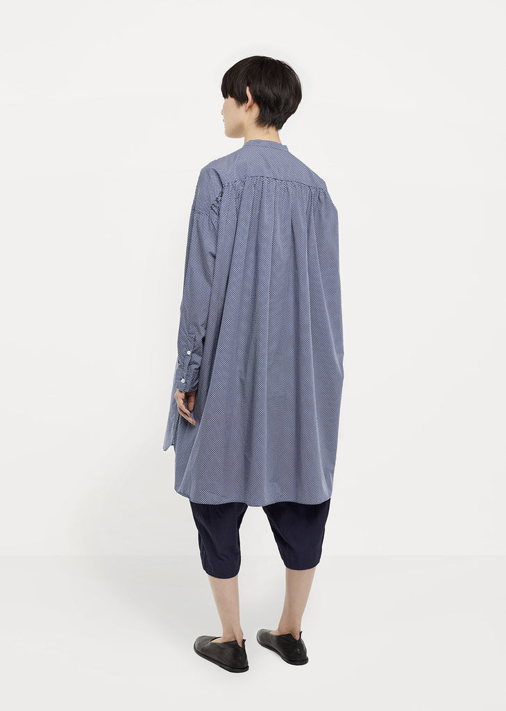 Oversized Mandarin-Collar Shirt
