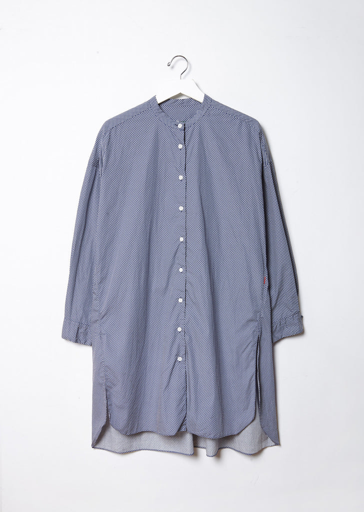 Oversized Mandarin-Collar Shirt