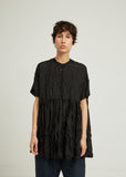 Bebe Silk Crinkle Pleated Shirt