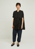 Bebe Silk Crinkle Pleated Shirt