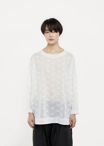 Emboridered Floral Eyelet Top