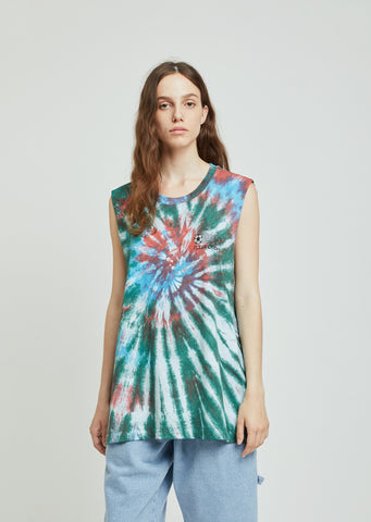 Alien Tie Dye Oversized Tank Top