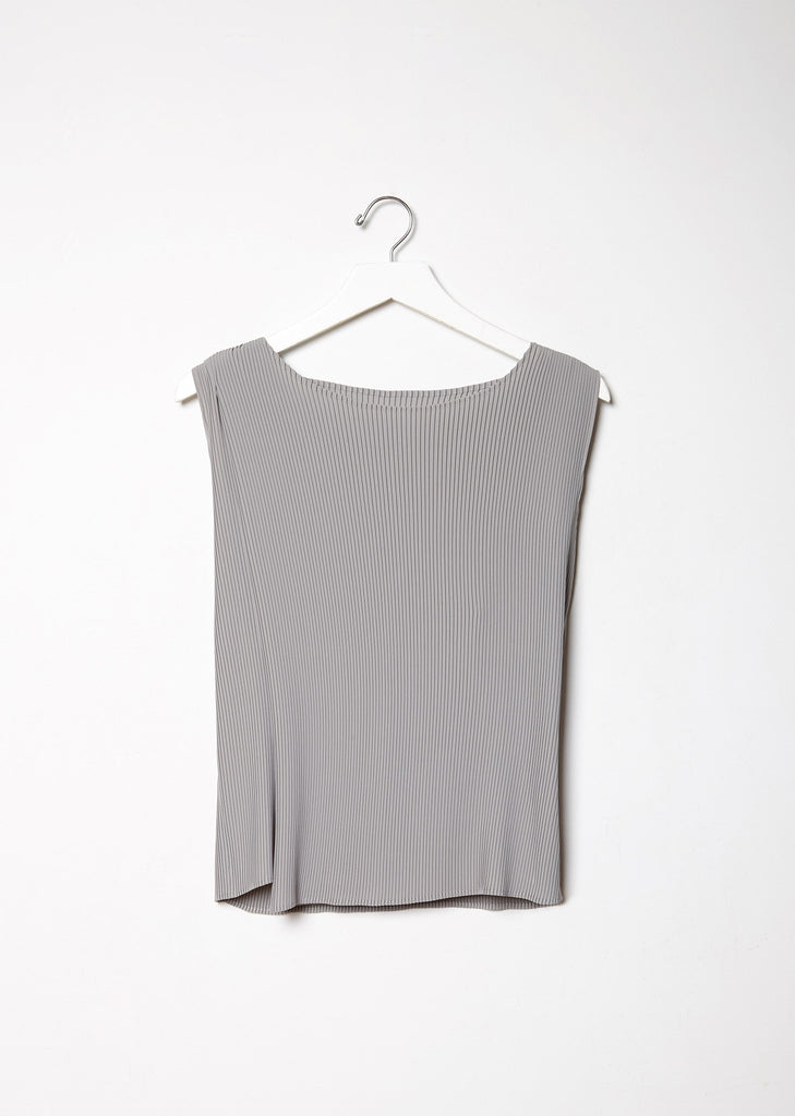 Tuck Pleats Solid Sleeveless Top