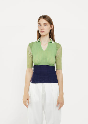 Mix Color Pleats Shirt