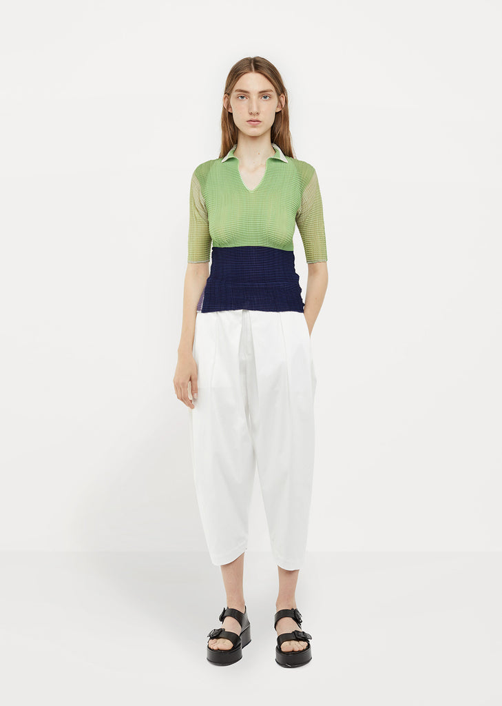 Mix Color Pleats Shirt