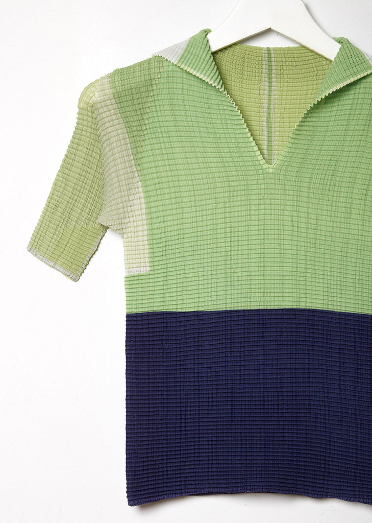 Mix Color Pleats Shirt