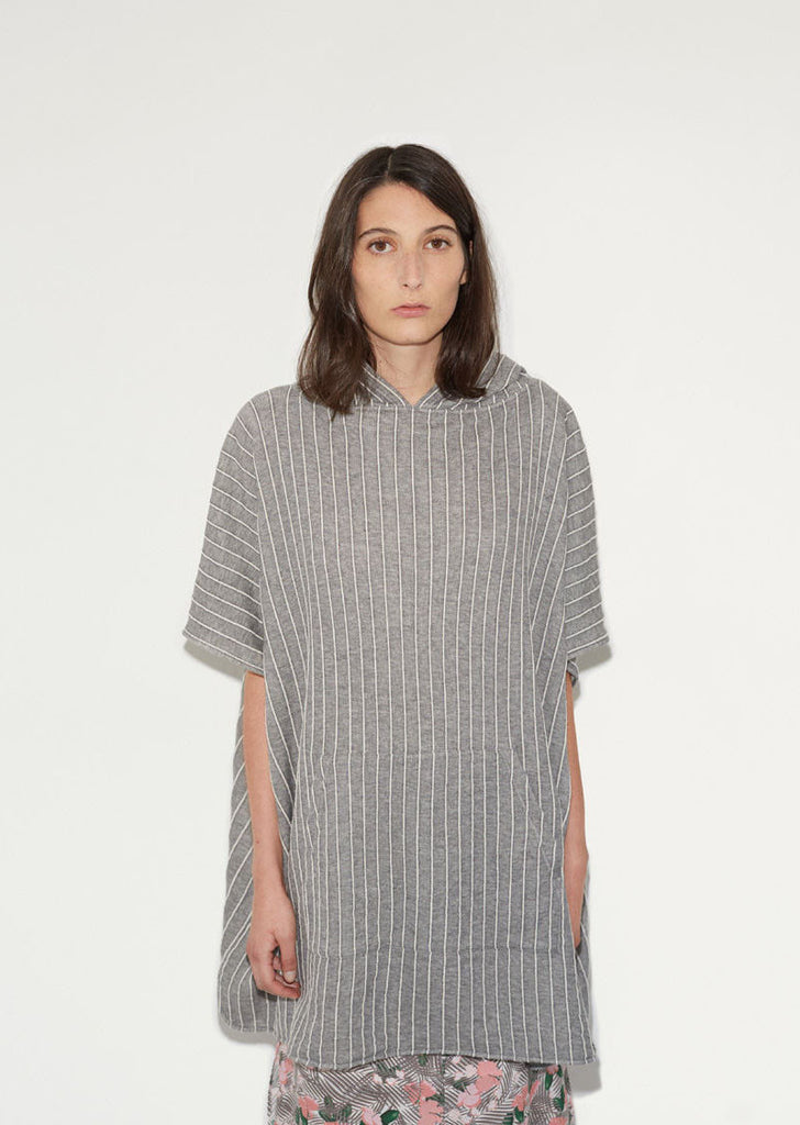 Stripe Hooded Poncho