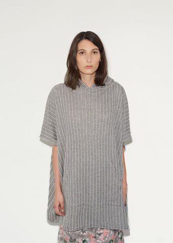 Stripe Hooded Poncho