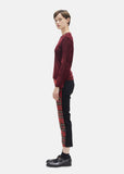 Wool Tartan Check Cotton Denim Trousers
