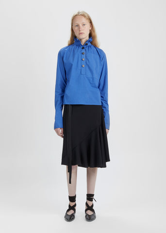 Drape Wool Asymmetric Skirt