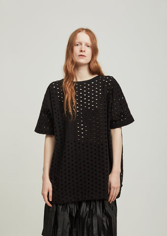 Cotton Acrylic Eyelet Jersey Tee