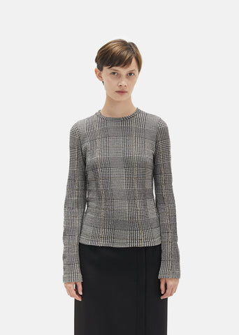 Tartan Check Metallic Long Sleeve Tee
