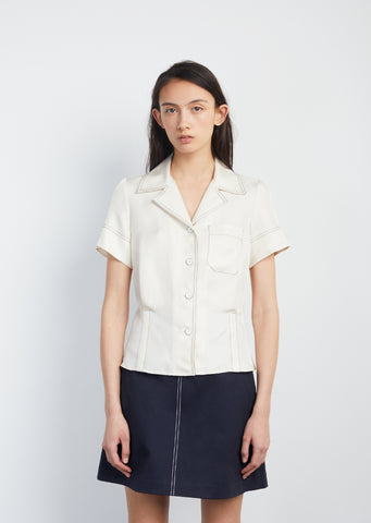Short Sleeve Silk Bowling Shirt