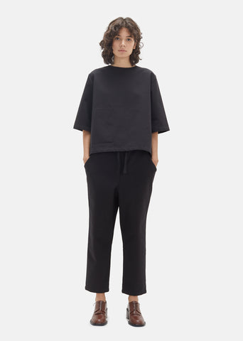 Black Denim Apron Blouse