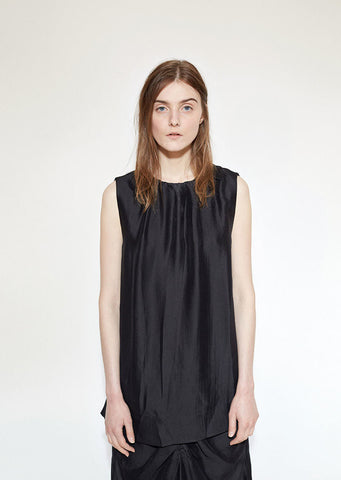 Gathered Satin Tank
