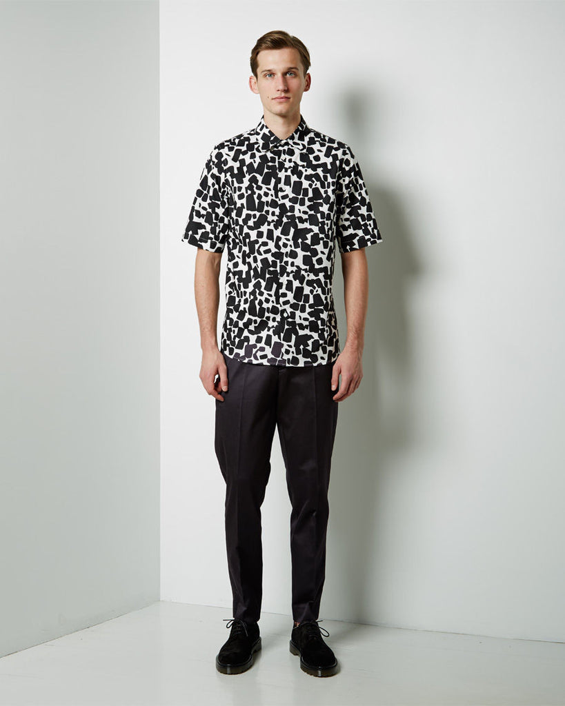 Short Sleeve Printed Polo Neck Shirt