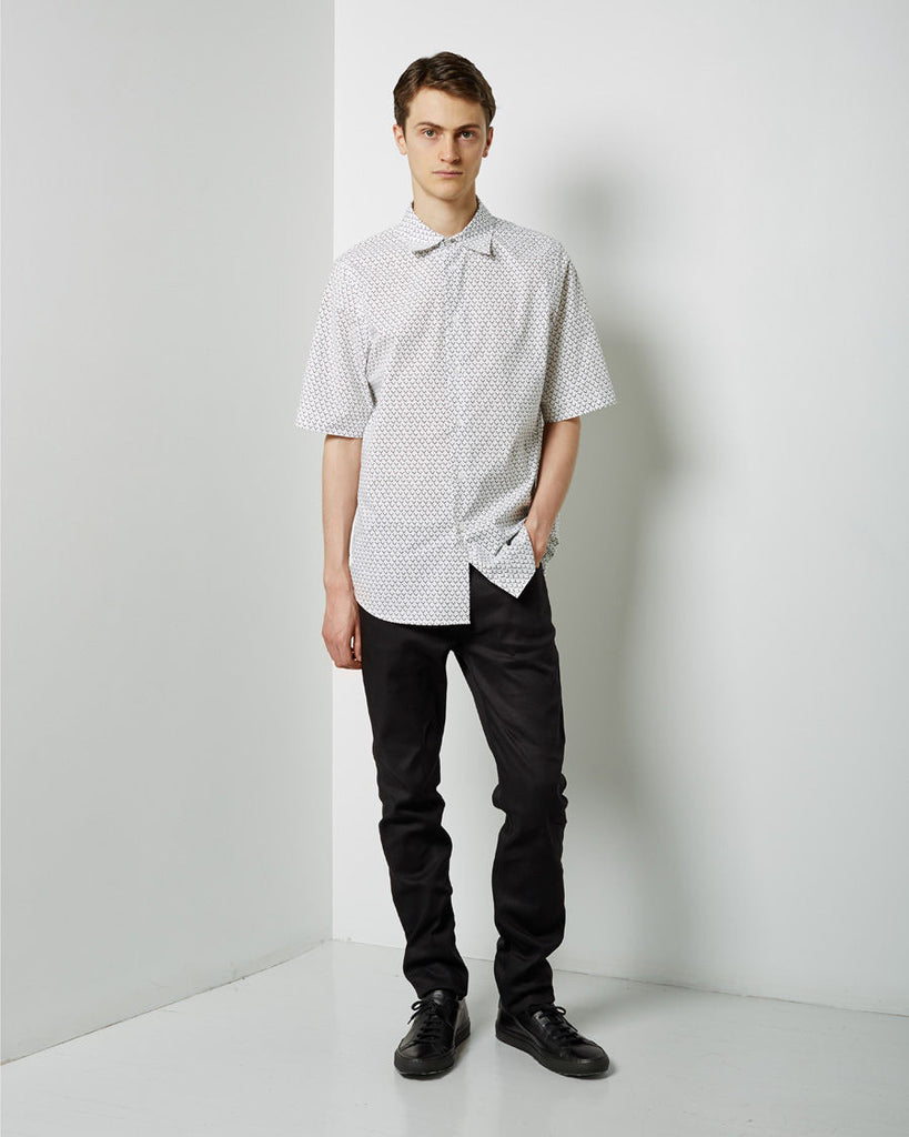 Short Sleeve Printed Polo Neck Shirt