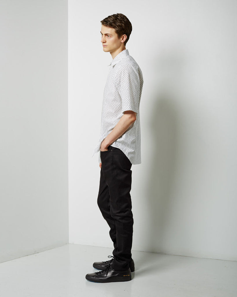 Short Sleeve Printed Polo Neck Shirt