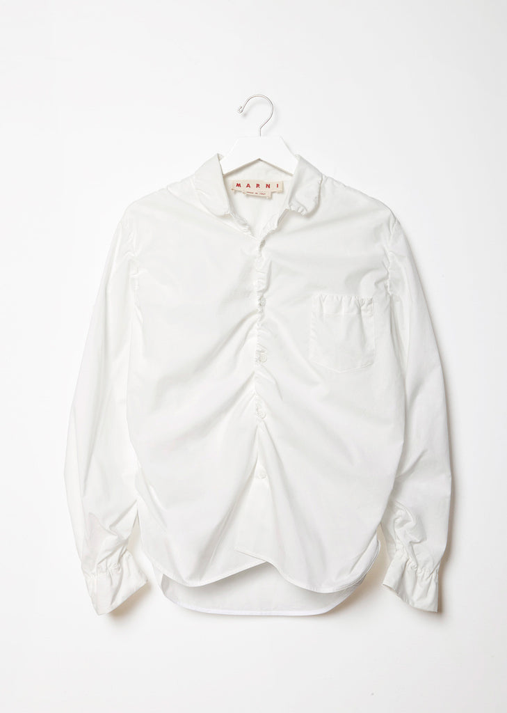 Ruched Poplin Shirt