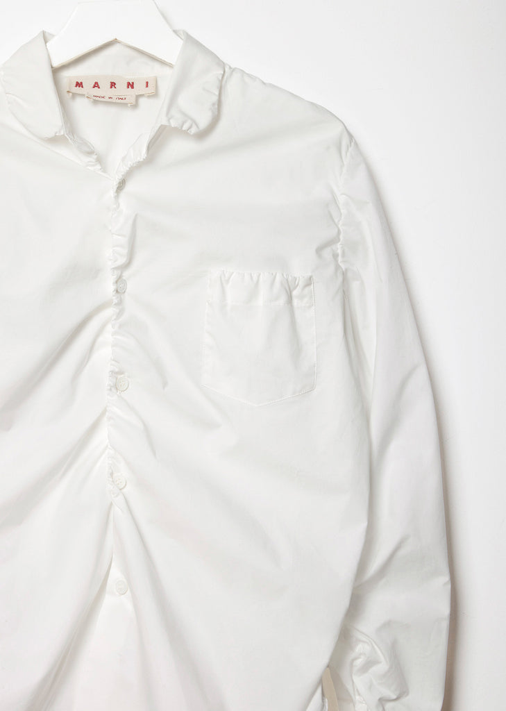 Ruched Poplin Shirt