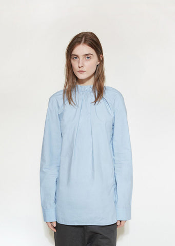 Gathered Poplin Blouse