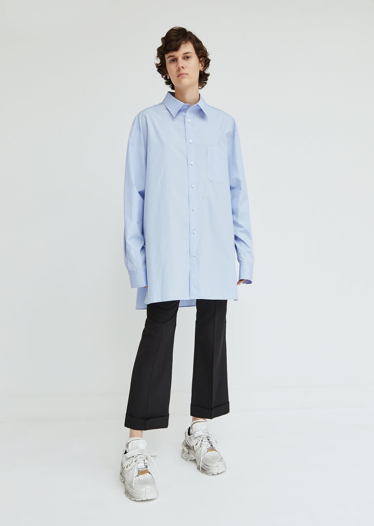 Cotton Poplin Button Front Shirt