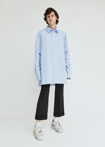 Cotton Poplin Button Front Shirt