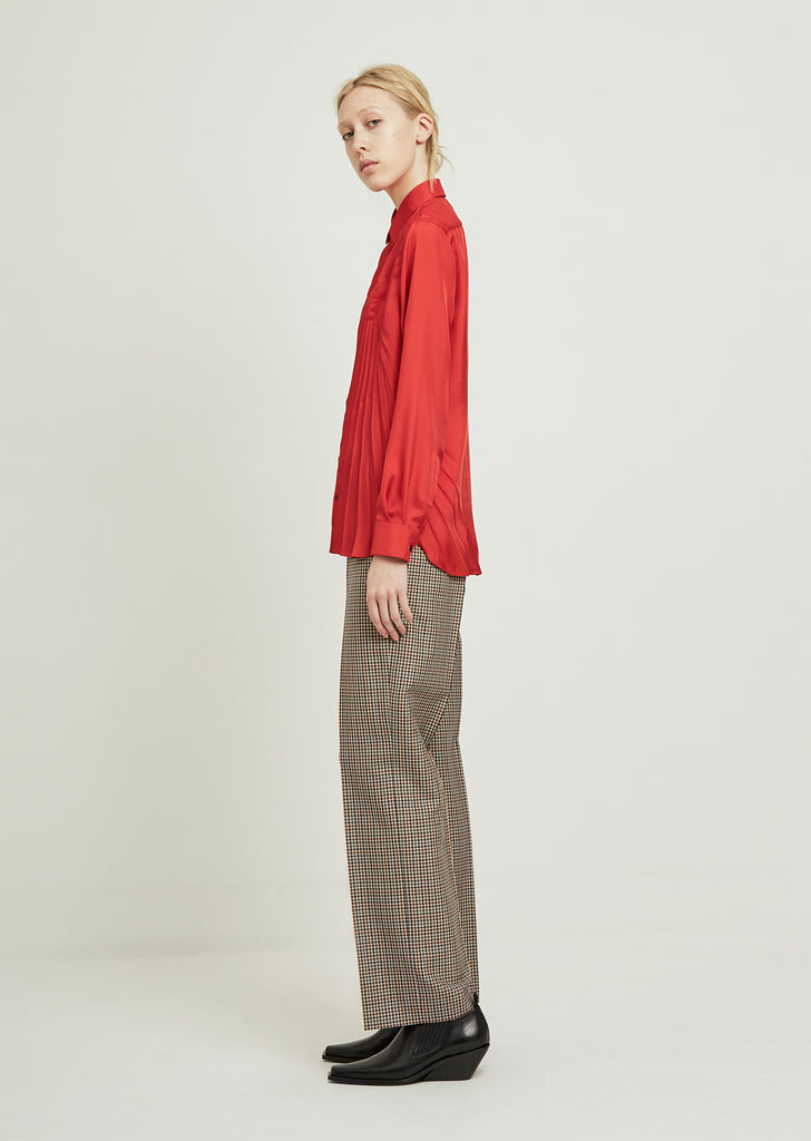 Poly Twill Pleated Shirt