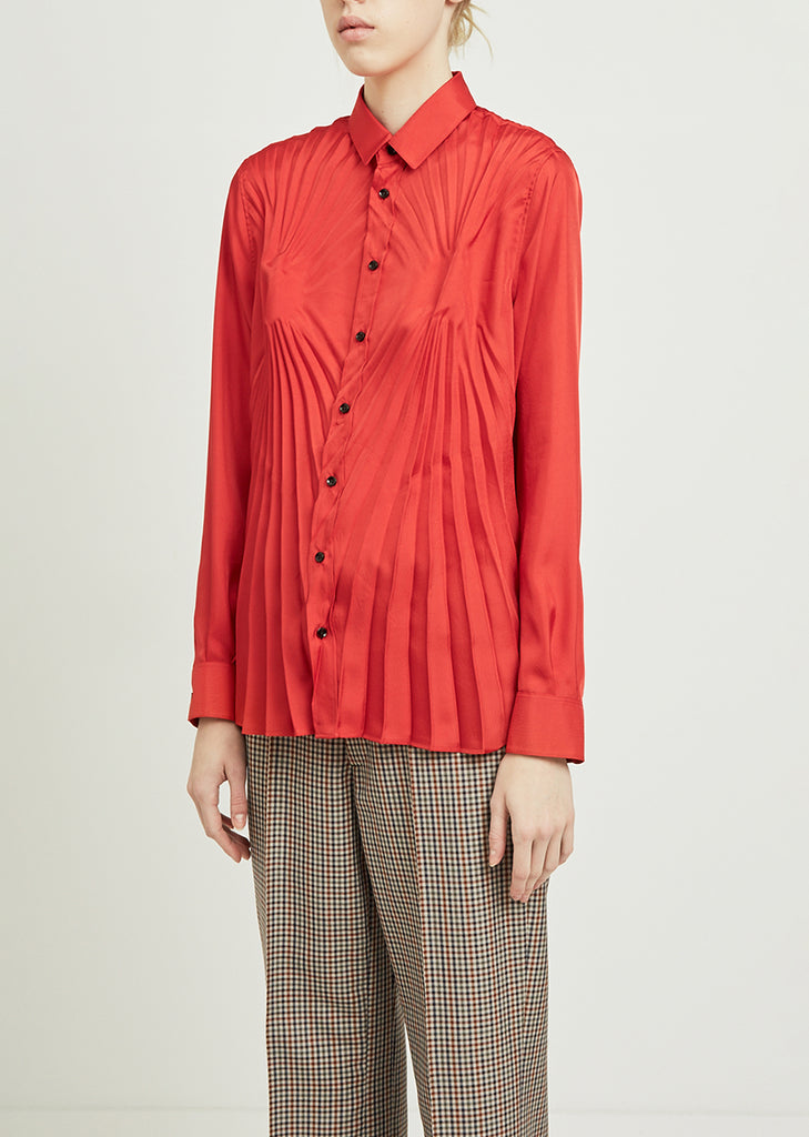 Poly Twill Pleated Shirt