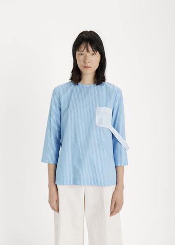 Striped Cotton Poplin Top