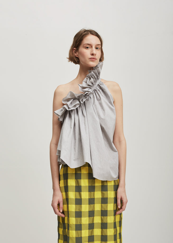 One Shoulder Gathered Neck Top