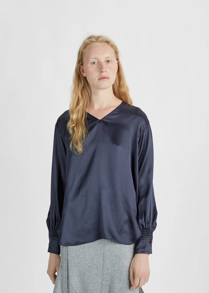 V-Neck Silk Blouse