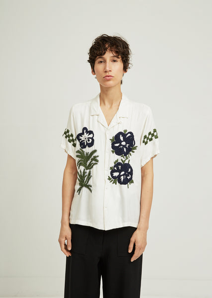 【CPGN STUDIO】Twin Leapers Embroidery Short Sleeve T-shirt Charlie Short Sleeve Lace Riding Shirt - Lilac | HALTER EGO