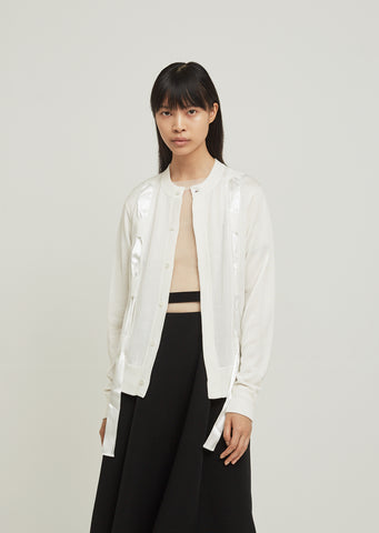 Rib Knit Tape Ribbon Cardigan