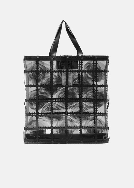 noir kei ninomiya クリア 花模様 パーティーバッグ 六角形 Flower Motif Organdy Tote Bag by Noir by Kei Ninomiya- La Garçonne