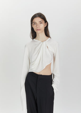 Twisted Asymmetrical Silk Knit Top