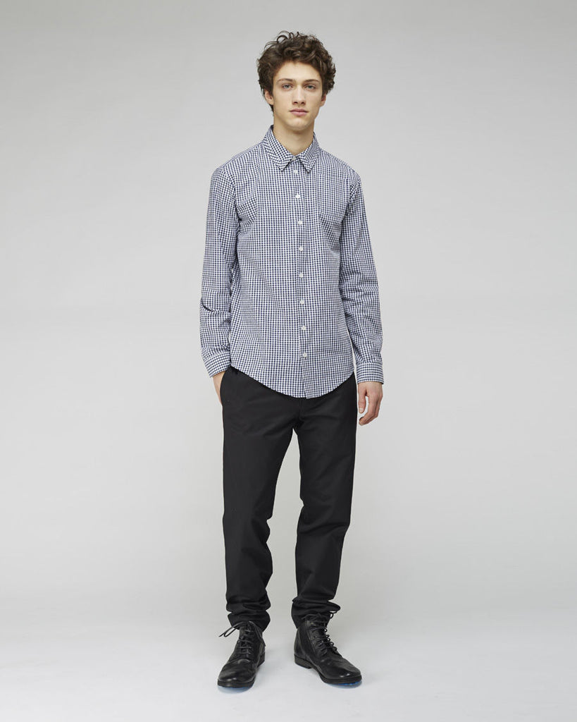 Seamed Collar Gingham Shirt