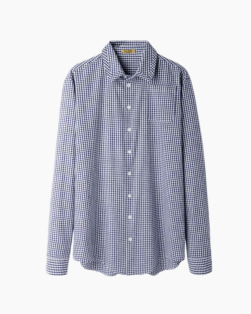 Seamed Collar Gingham Shirt