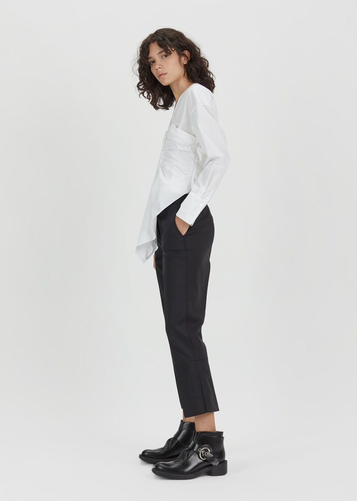 Cotton Poplin Gathered Front Blouse