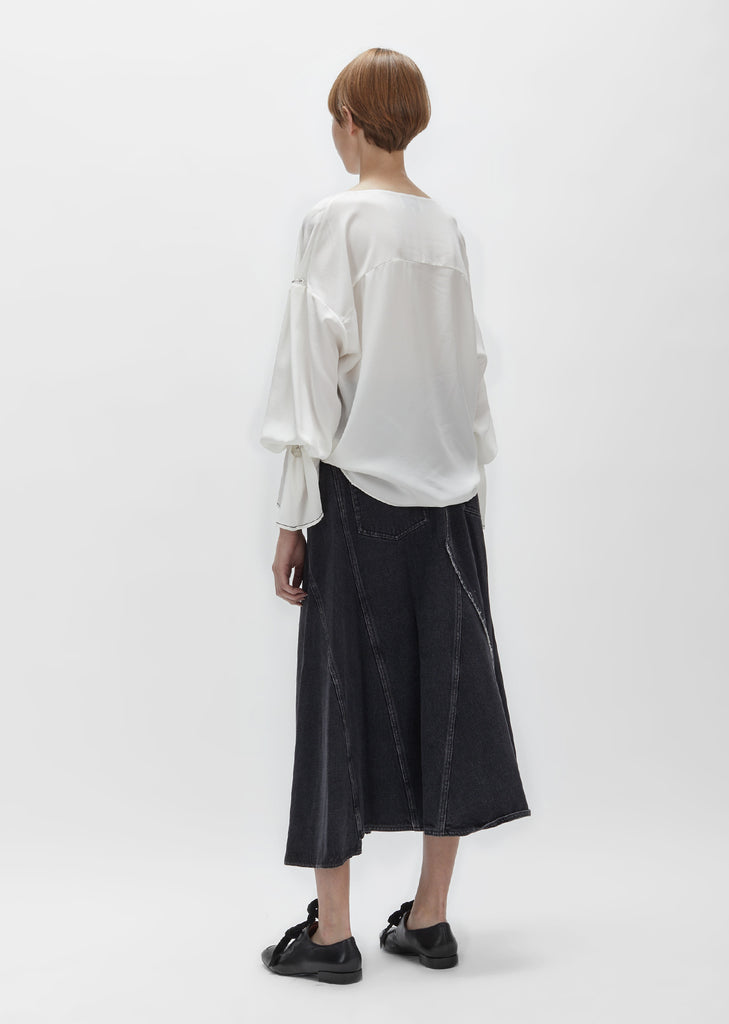 Pierced Sleeves Draped Blouse