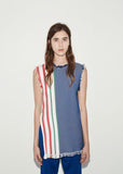 Raw Edge Stripe Tunic